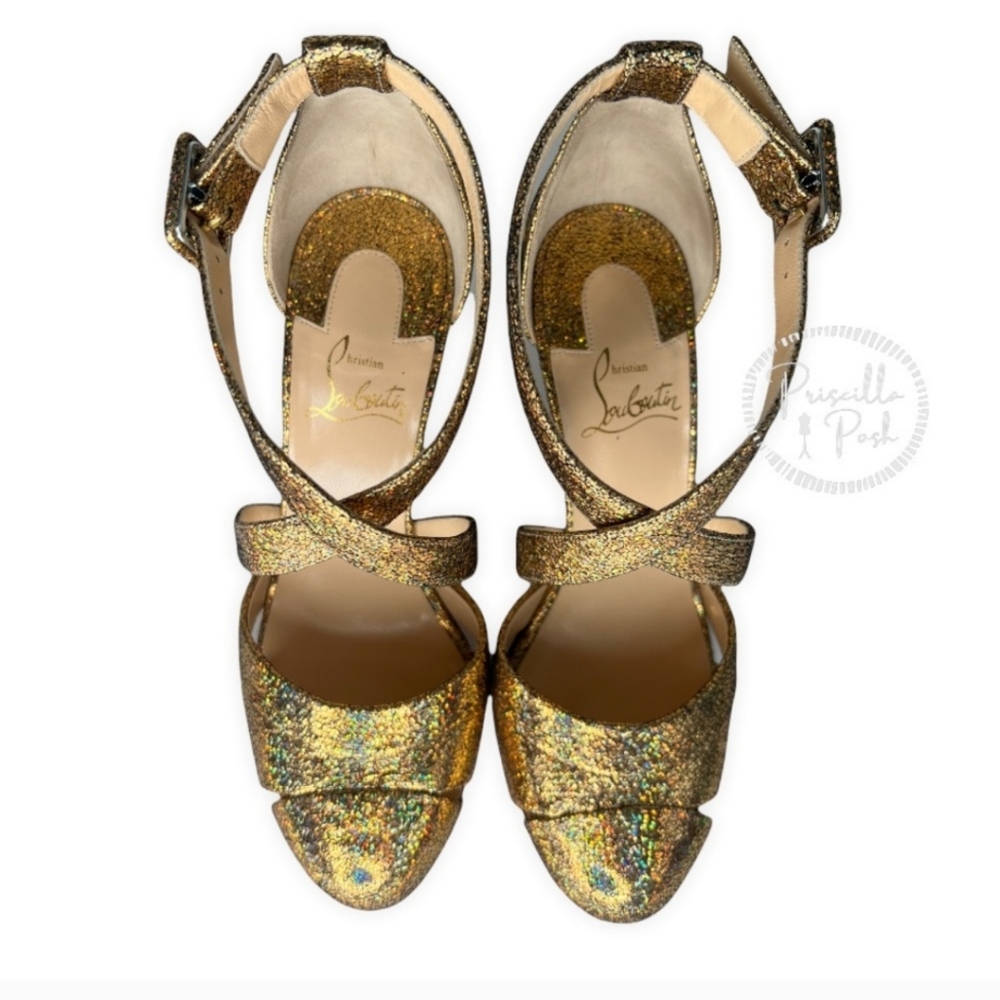 Christian Louboutin Gold Heels - Picture 7 of 14